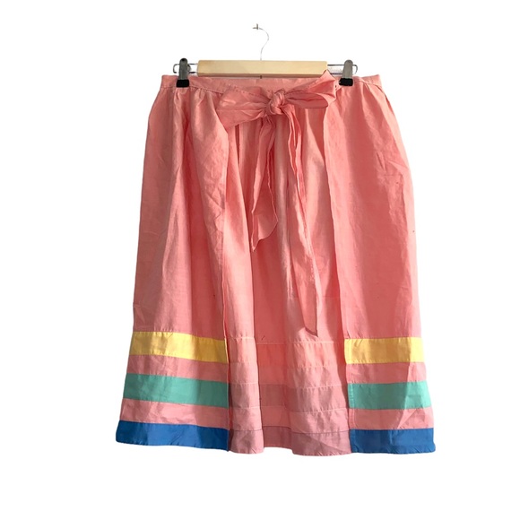 Beautiful Vintage striped apron, sash in back, with pocket, excellent condition - Picture 2 of 16